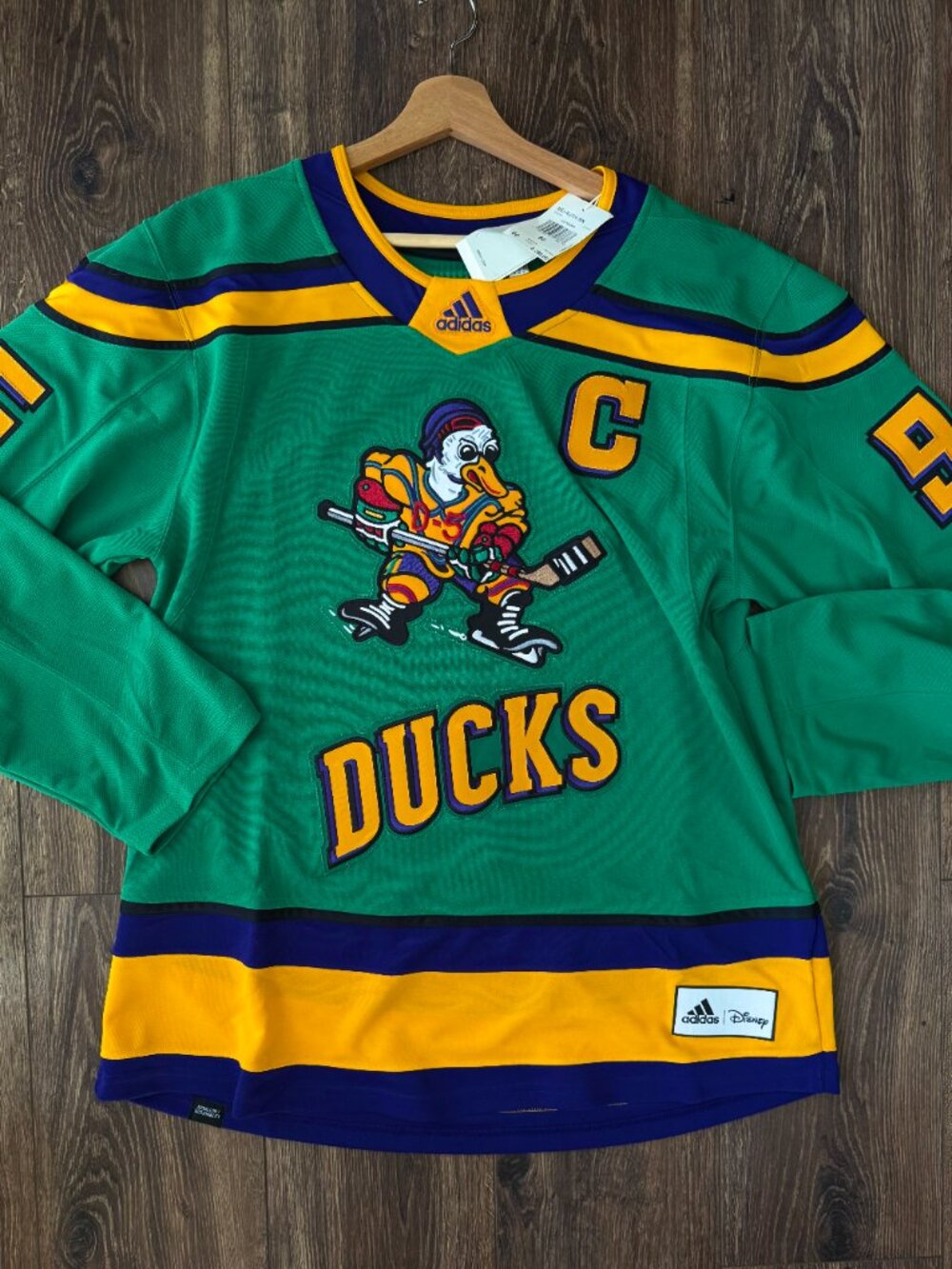 NWT Authentic Adidas Disney Mighty Ducks Collectors Conway #96 Jersey Size 50